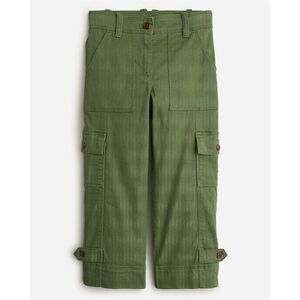 J. Crew Crewcuts Girls' Cargo Pants Green‎ Size 6 Stretch Chino Casual Utility